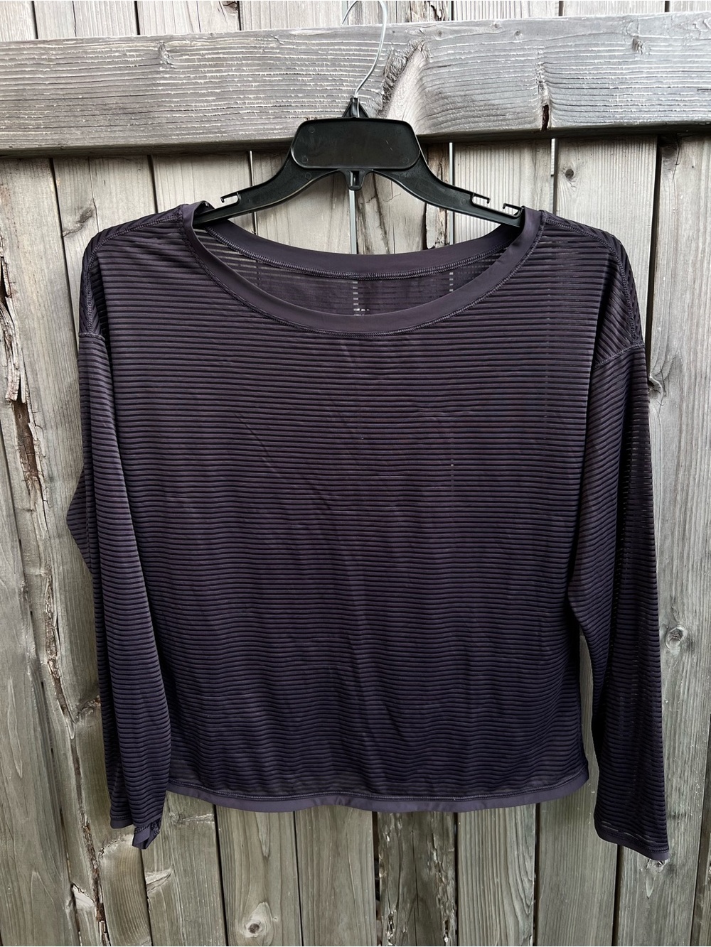 Lululemon Black Sheer Striped Long Sleeve